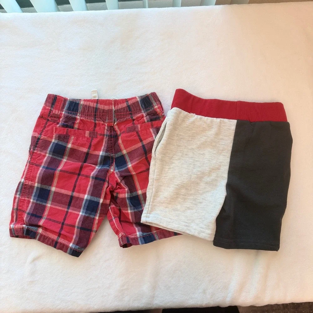 Gymboree Marvel Shorts Bundle Kids 3 3T Red Black Plaid Spiderman Excellent 2pk